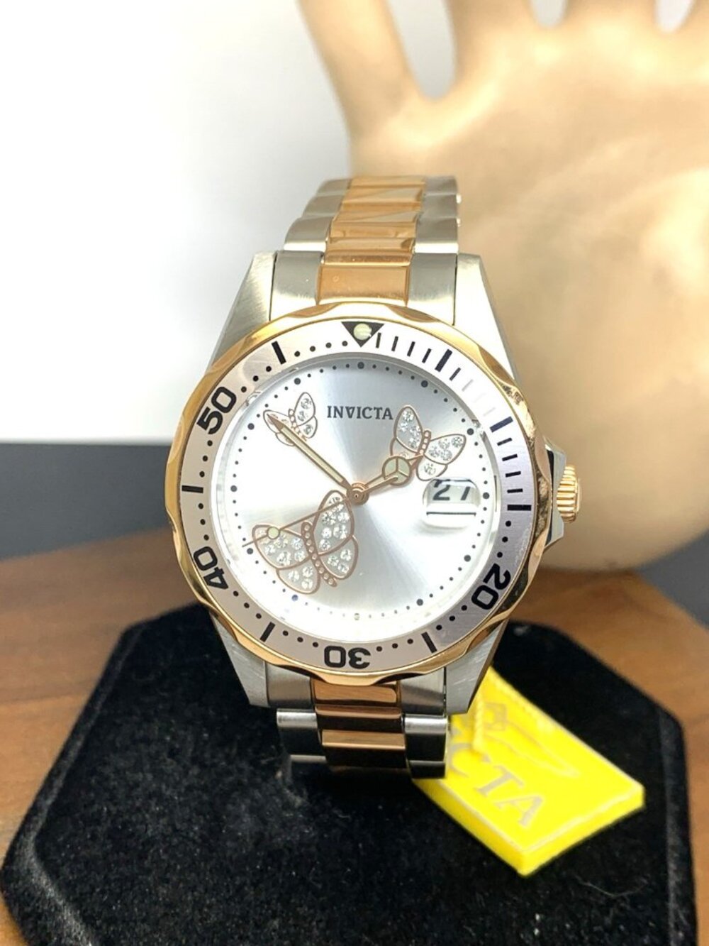 Invicta Women's Watch 12504 Angel Butterflies Quartz Silver Rose Gold Steel 38mm